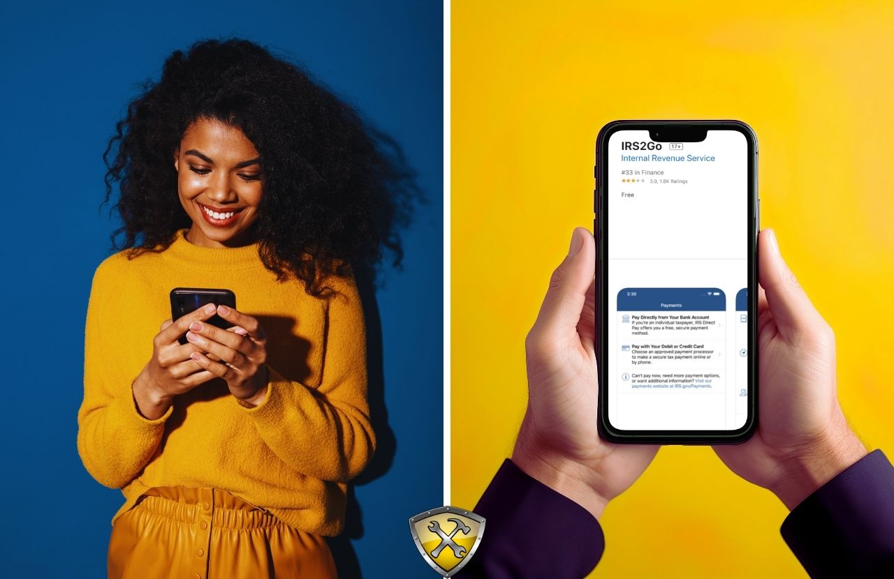 IRS2Go Mobile App Featured Image with lady on the phone