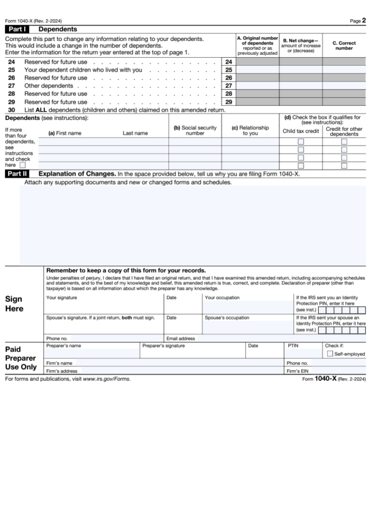 IRS Form 1040X