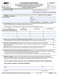 IRS Form 8821 (How to Give Tax Information Authorization to Another ...