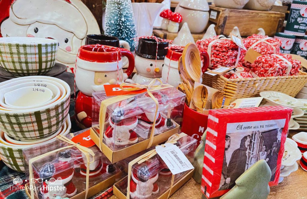 Christmas Mugs at Sugarboo and Co Store at Disney Springs Florida. Keep reading to learn how to budget for the holidays and for Christmas.