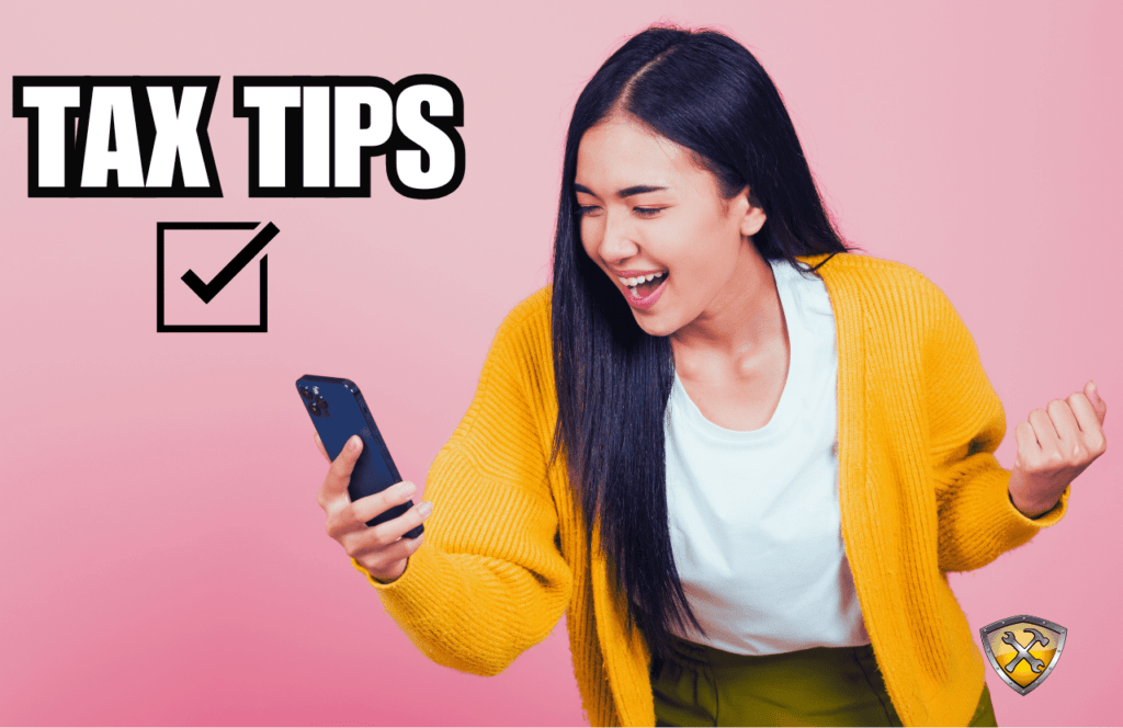 TAX TIPS FOR BEGINNERS WITH LADY ON HER PHONE