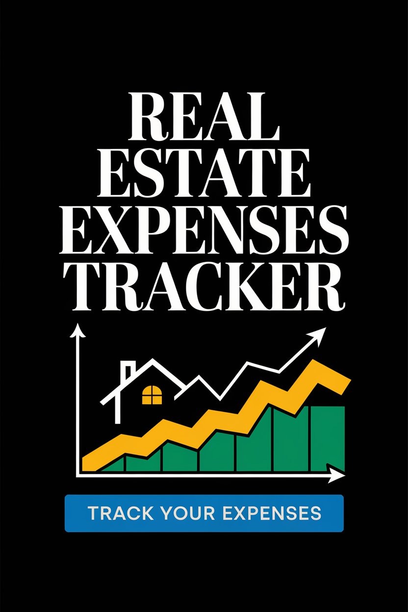 real estate expenses tracker digital book cover