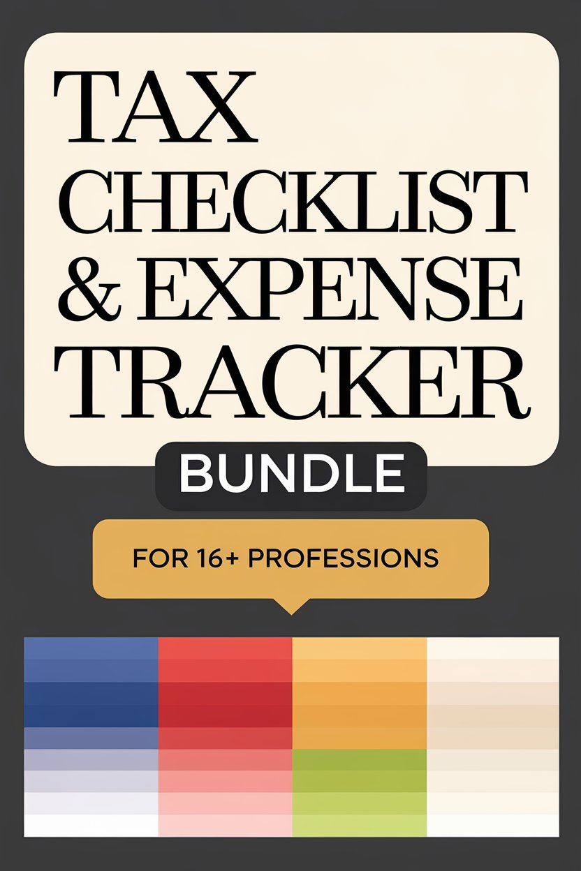 tax checklist tracker bundle digital book cover