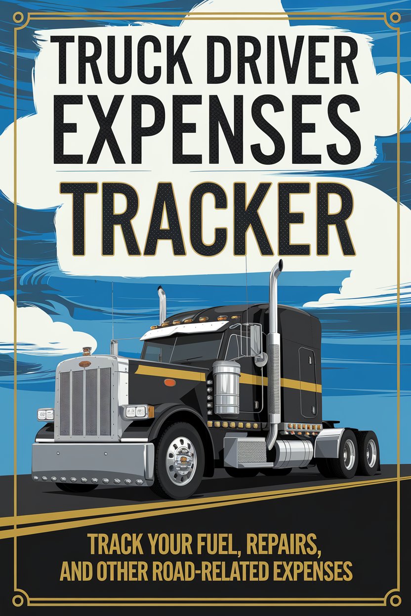 truck driver expenses tracker digital book cover